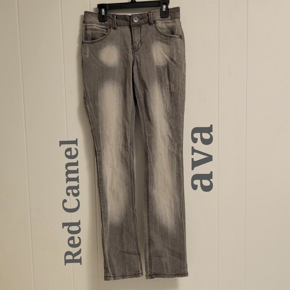 Red Camel "Ava" distressed gray skinny straight leg jeans Sz: 5 (jr) - Picture 1 of 2